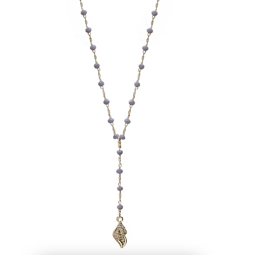 LC Lauren Conrad Gold Tone Shell Y Necklace NWT